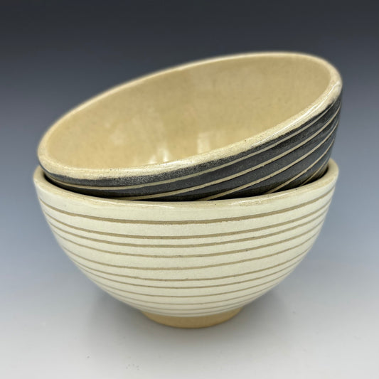 Black & White Line-Carved Bowls