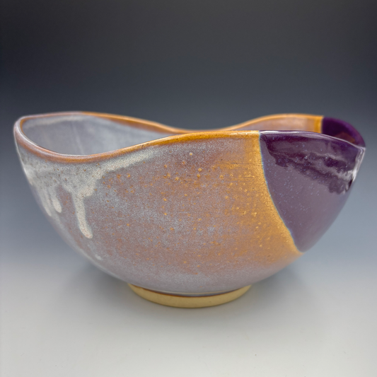 Curvy Bowls:  Grey / Brown / Purple