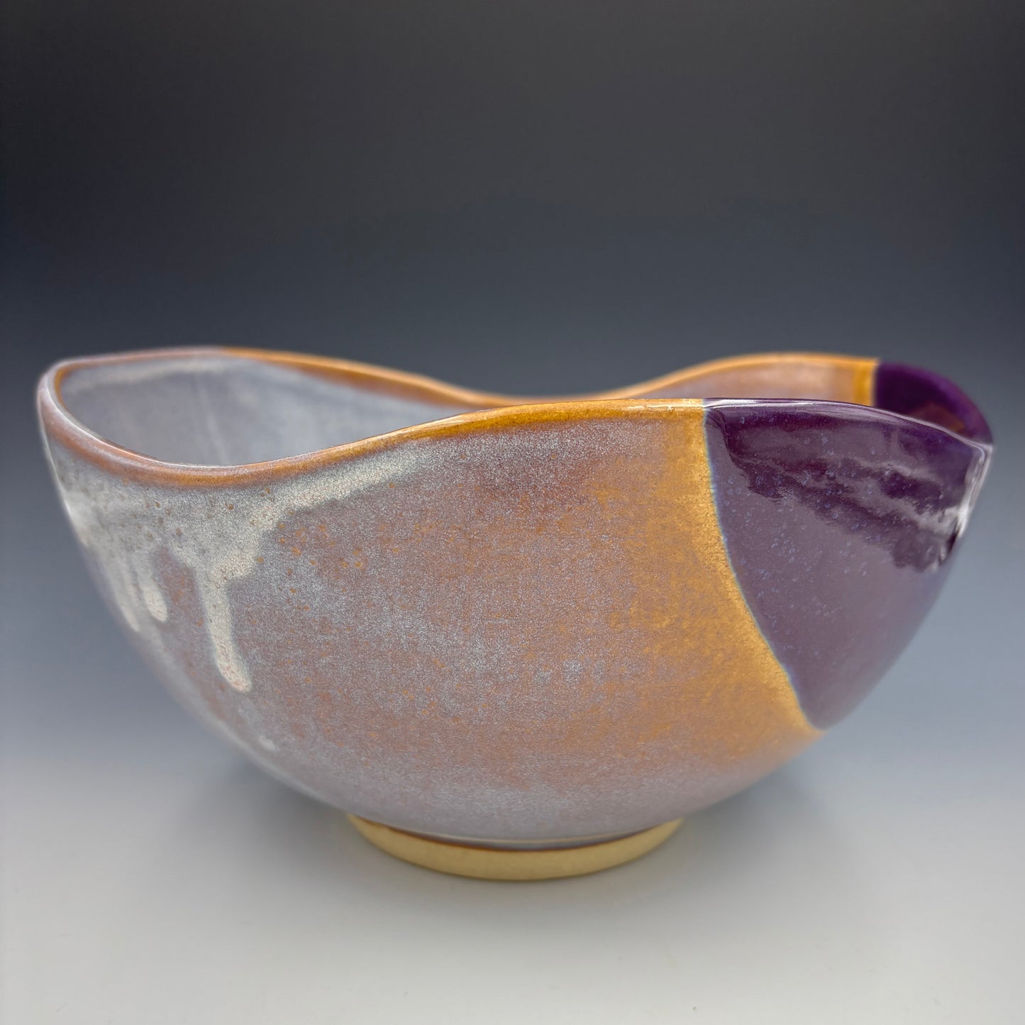 Curvy Bowls / Purple Grey & Brown